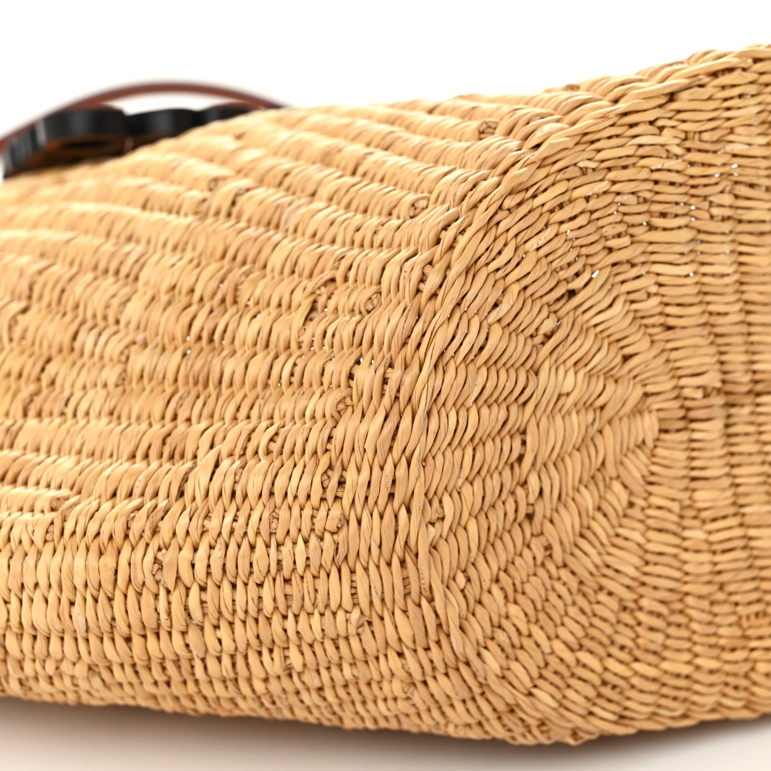 Loewe Calfskin Raffia Paulas Ibiza Small Shell Basket Tote Bag Natural Tan 9 of 10