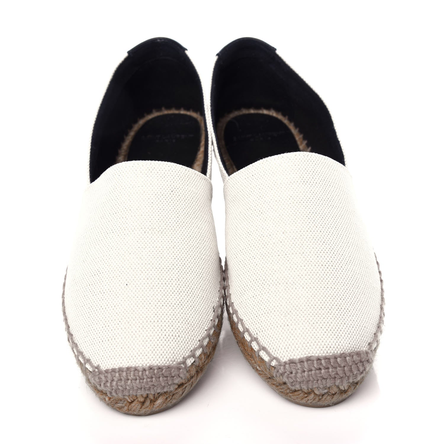 Saint Laurent Canvas Nappa Elba Light Logo Embroidered Espadrilles 37.5 Ecru 5 of 11