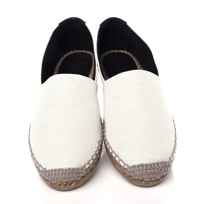 Saint Laurent Canvas Nappa Elba Light Logo Embroidered Espadrilles 37.5 Ecru 5 of 11