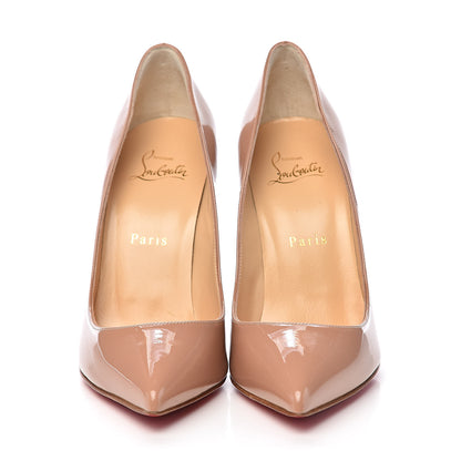 Christian Louboutin Patent Pigalle Follies 100 Pumps 38 Nude 2 of 9