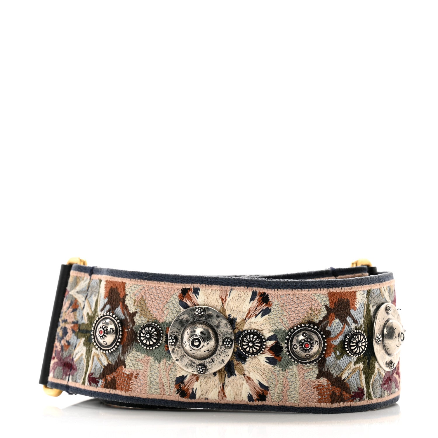 Christian Dior Canvas Embroidered Studded KaleiDiorscopic Shoulder Strap Multicolor 2 of 7