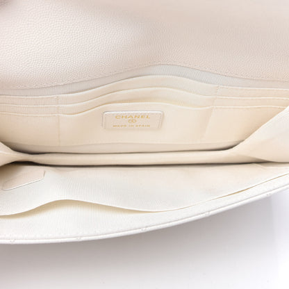 Chanel Caviar Quilted Square Flap Clutch White 5 of 8