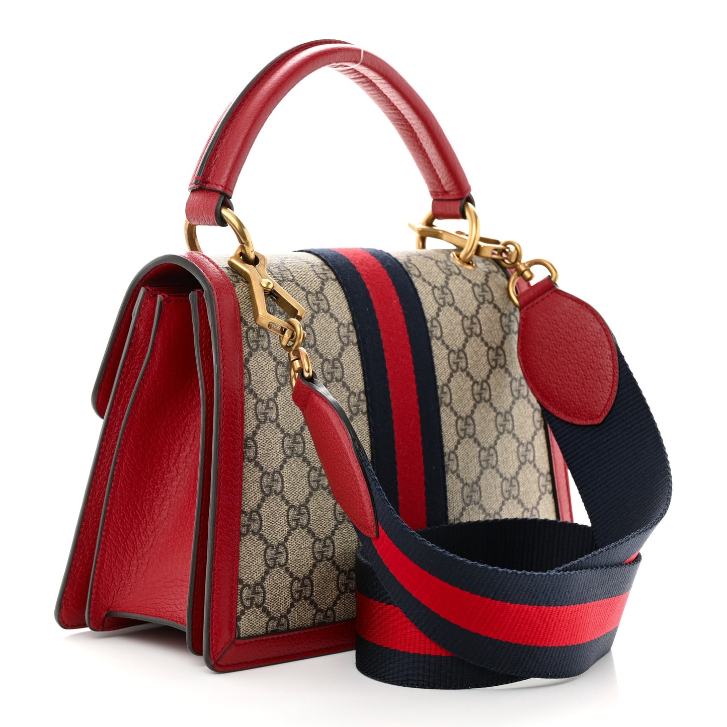 GG Supreme Monogram Small Queen Margaret Top Handle Bag Red