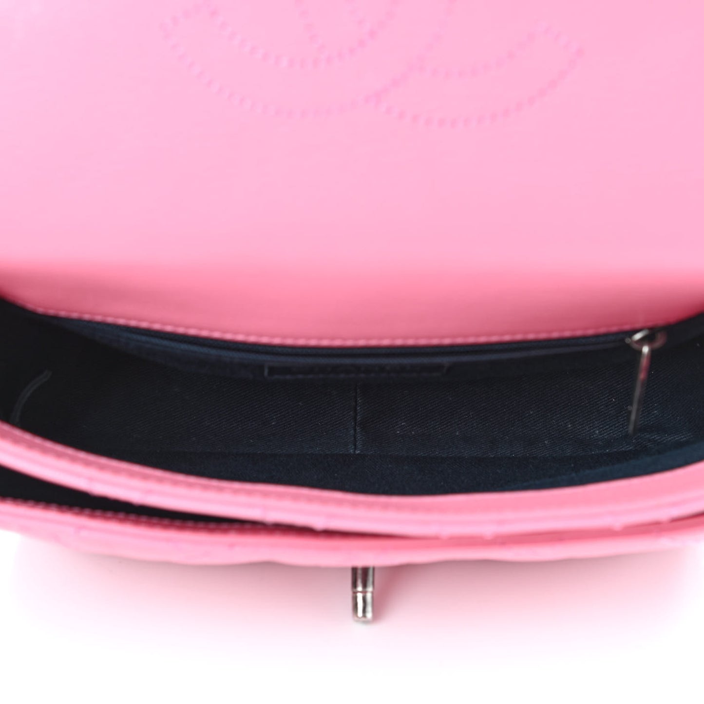 Shiny Goatskin Quilted Small Double Carry Waist Chain Flap Pink