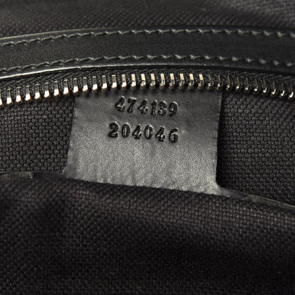 Gucci Soft GG Supreme Monogram Appia Calfskin Web East West Messenger Bag Black Grey 7 of 10