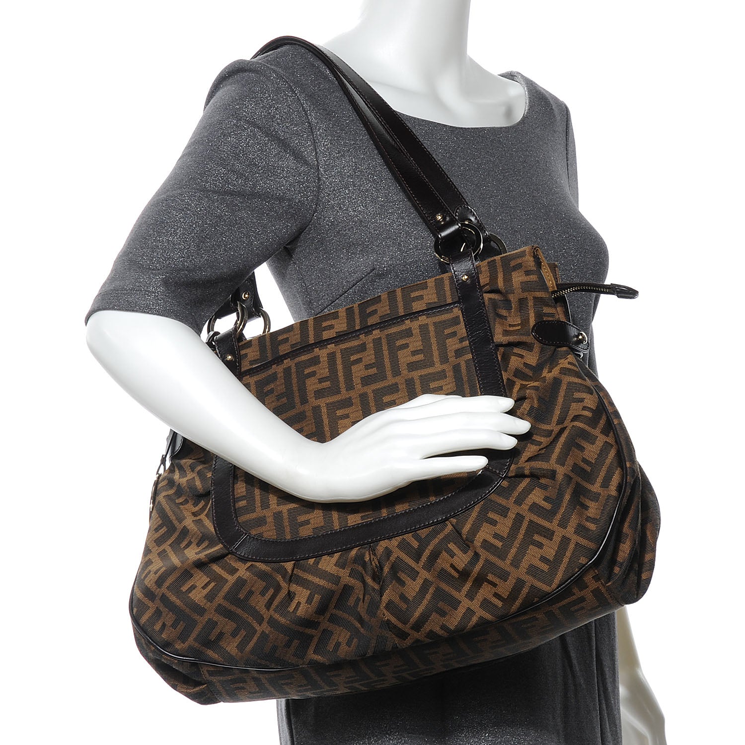 Fendi Zucca Large Chef Shopper Tote Tobacco 2 of 8