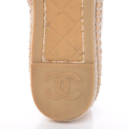 Chanel Lambskin CC Espadrilles 36 Beige Black 10 of 14