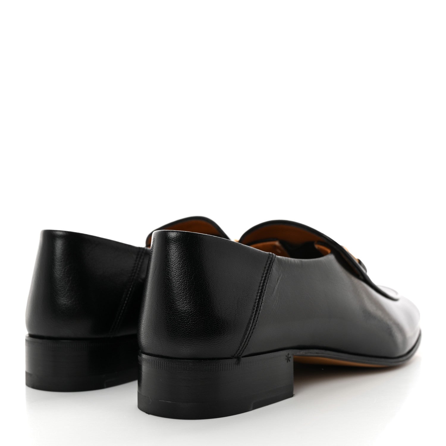 Gucci Goatskin Womens Horsebit Mid-Heel Loafers 38.5 Black 4 of 12