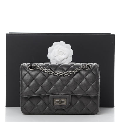 Chanel Metallic Sheepskin Quilted 2.55 Reissue Mini Flap Dark Silver 12 of 12