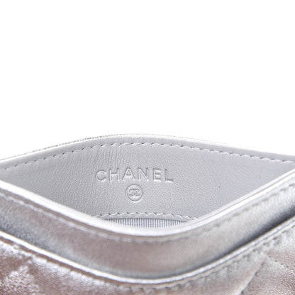 Chanel Metallic Lambskin Quilted Card Holder Silver 8 of 11