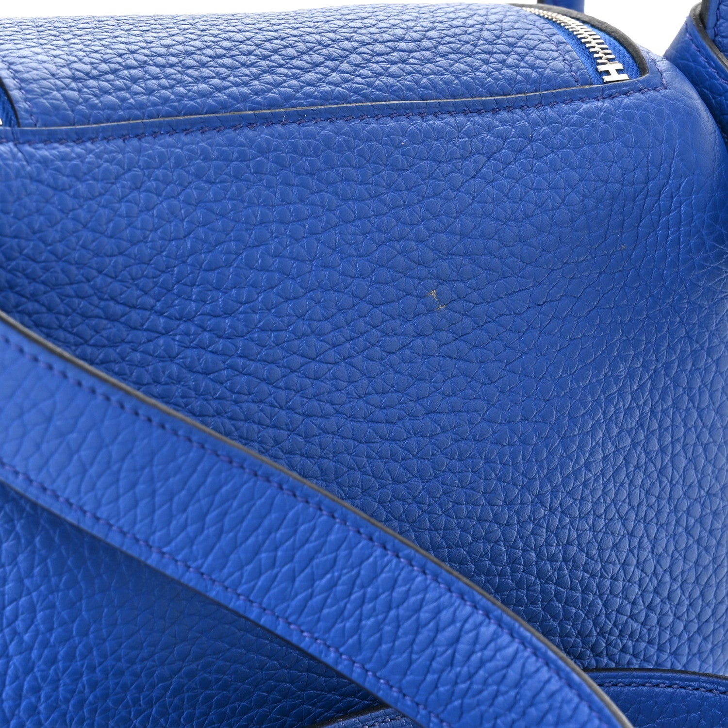 Hermes Taurillon Clemence Mini Lindy 20 Bleu Electrique 10 of 11