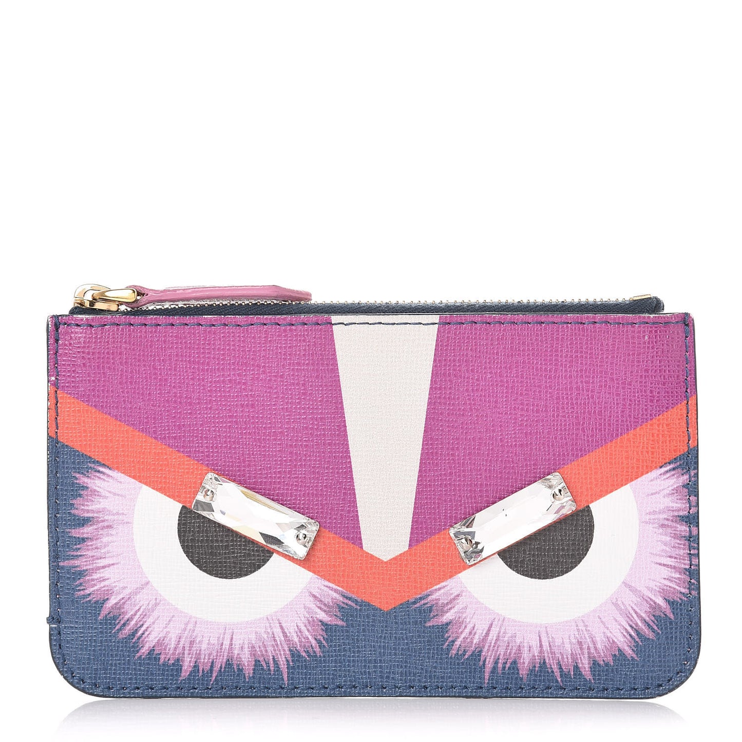 Vitello Elite Crystal Eye Monster Coin Pouch Key Case Cobalt Multicolor