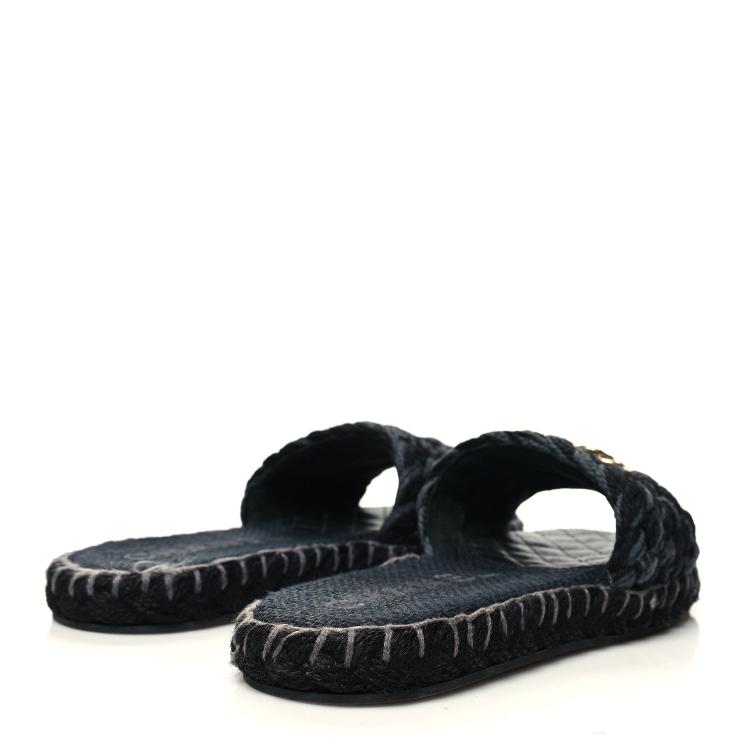 Chanel Cord Braided CC Mules 39 Black 4 of 9