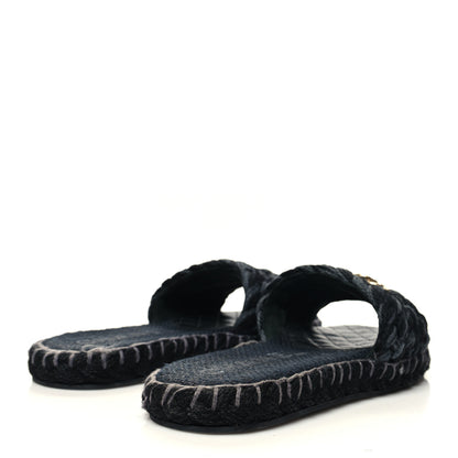 Chanel Cord Braided CC Mules 39 Black 4 of 9