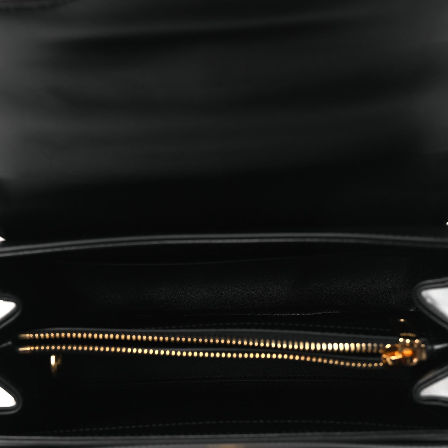 Satinated Calfskin Small 16 Top Handle Bag Black