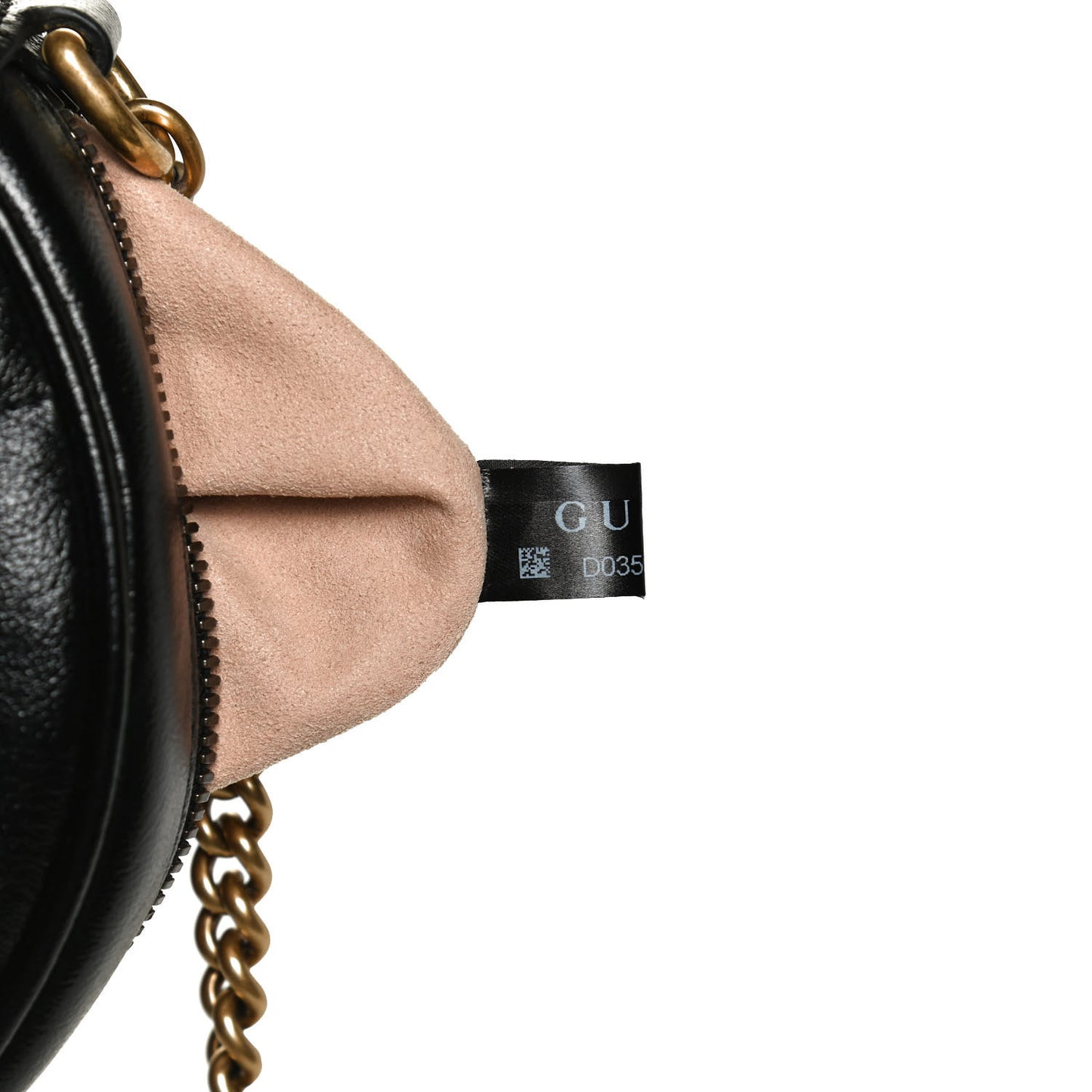 Azalea Calfskin Matelasse Heart Mini GG Marmont Round Shoulder Bag Black