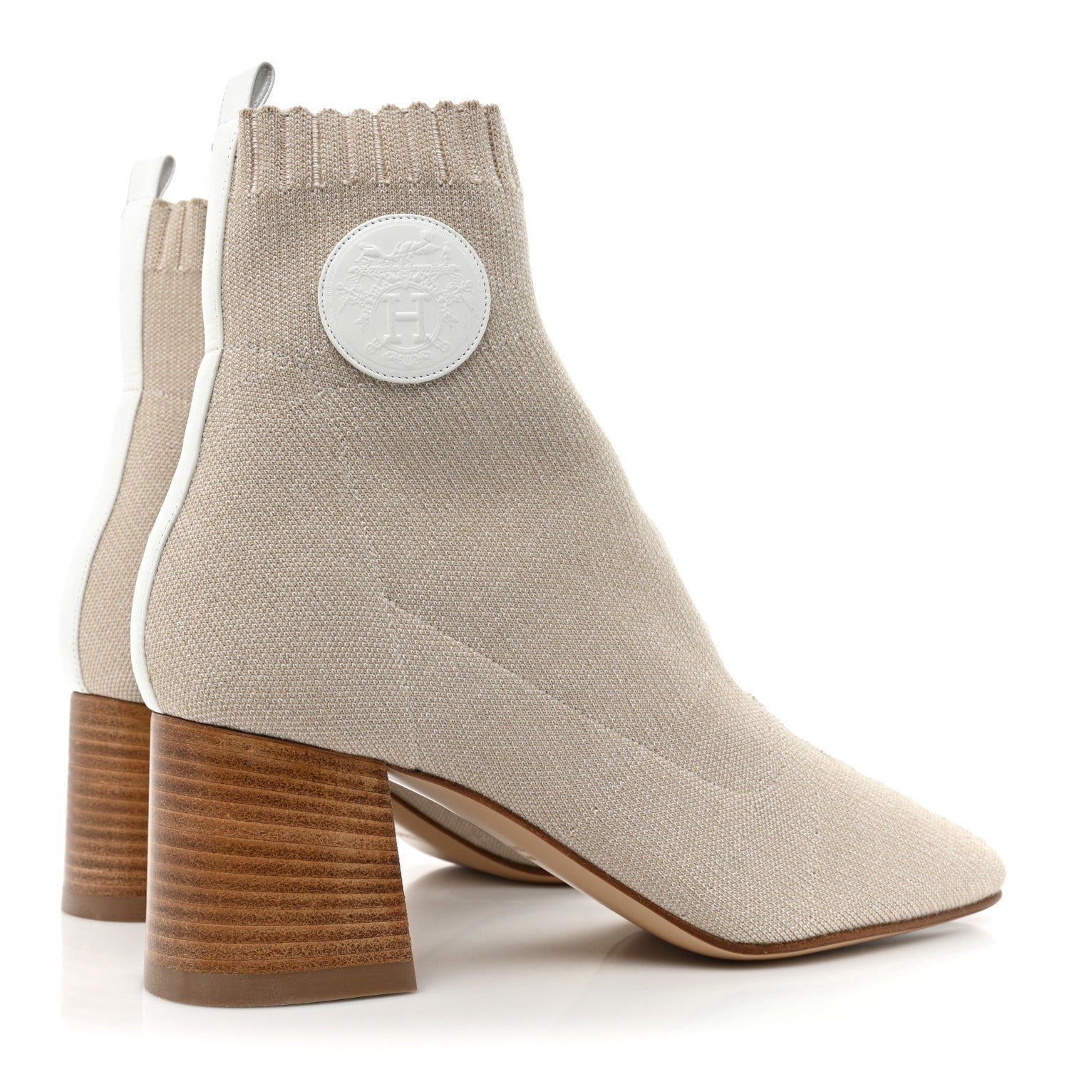 Hermes Knit Calfskin Volver 60 Ankle Boots 39.5 Nocciola 4 of 9