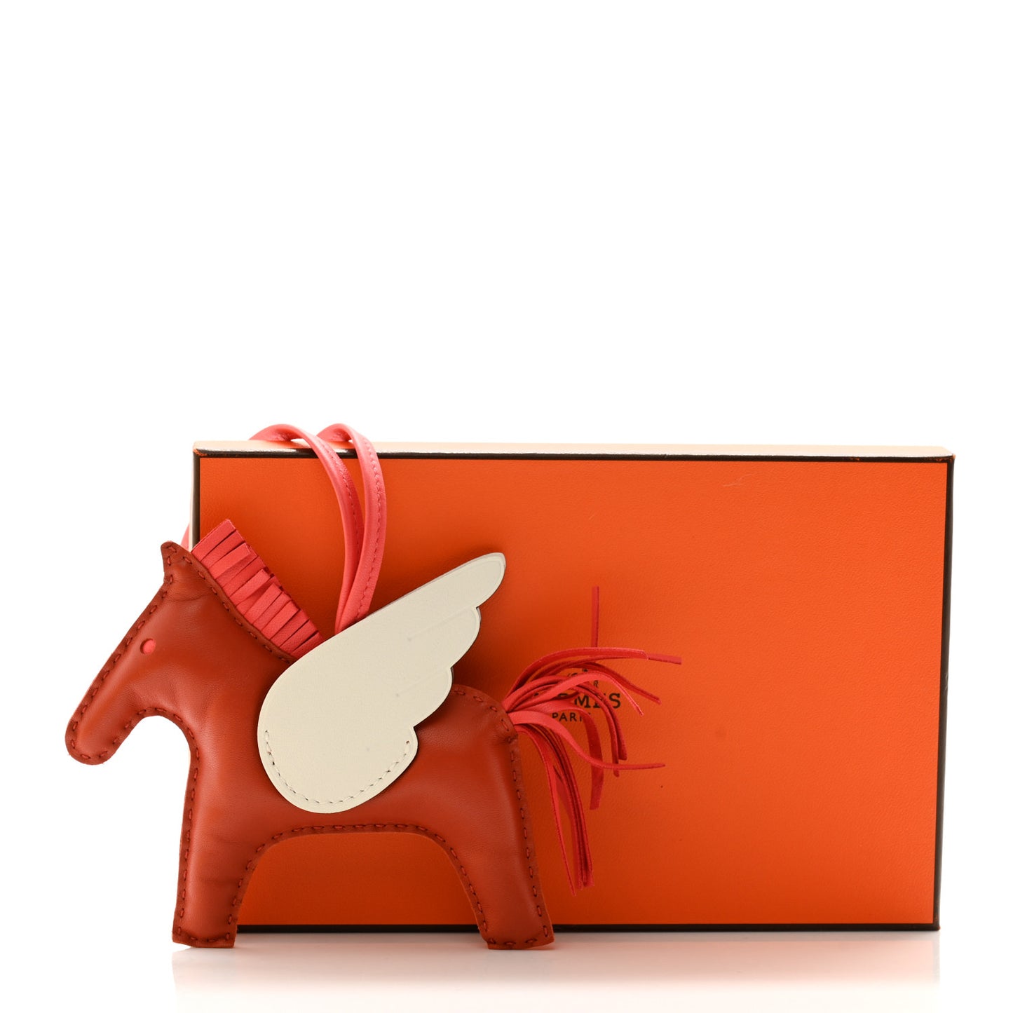 Milo Lambskin Grigri Rodeo Pegase Horse Bag Charm MM Orange Poppy Craie Terre Battue