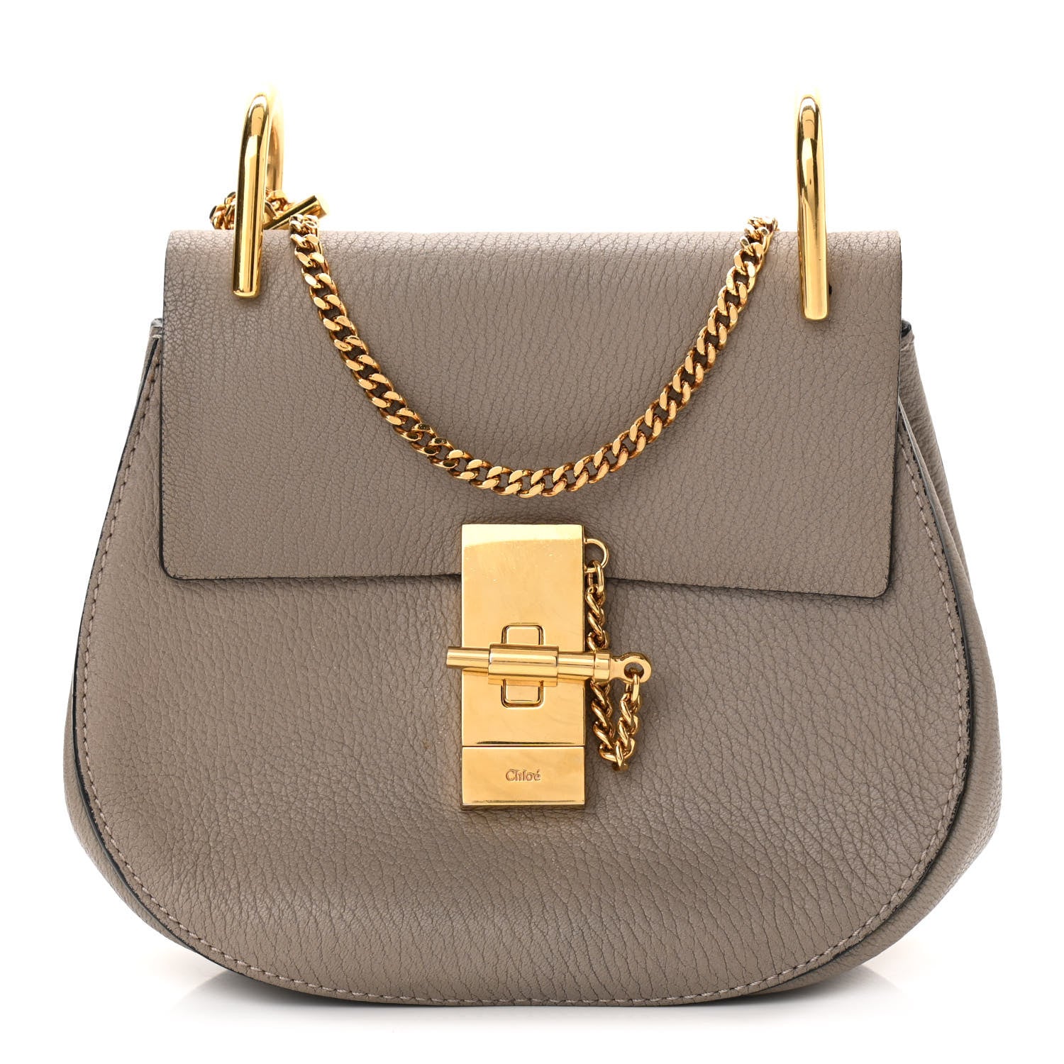 Chloe Grained Lambskin Mini Drew Shoulder Bag Motty Grey 1 of 9