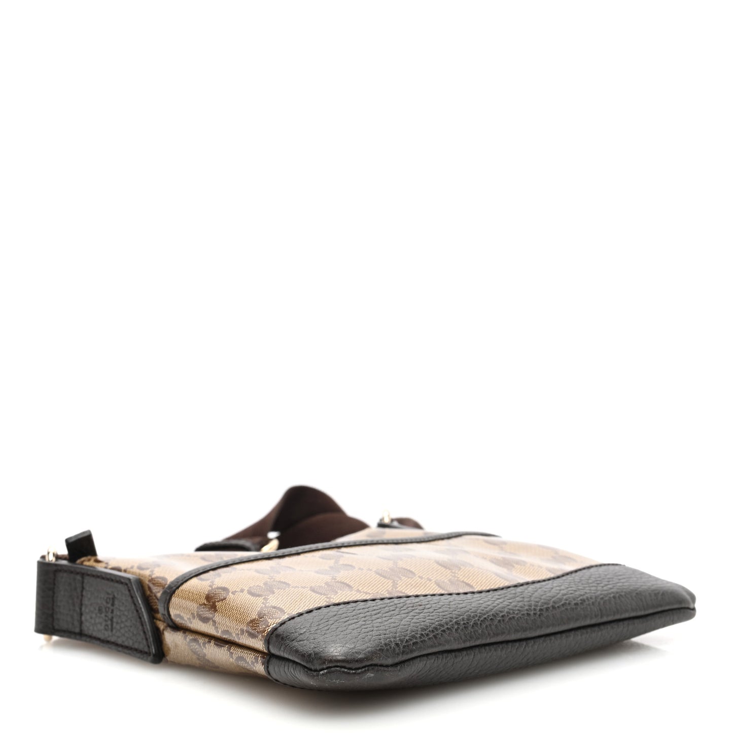 Crystal Monogram Small Flat Messenger Bag Dark Brown