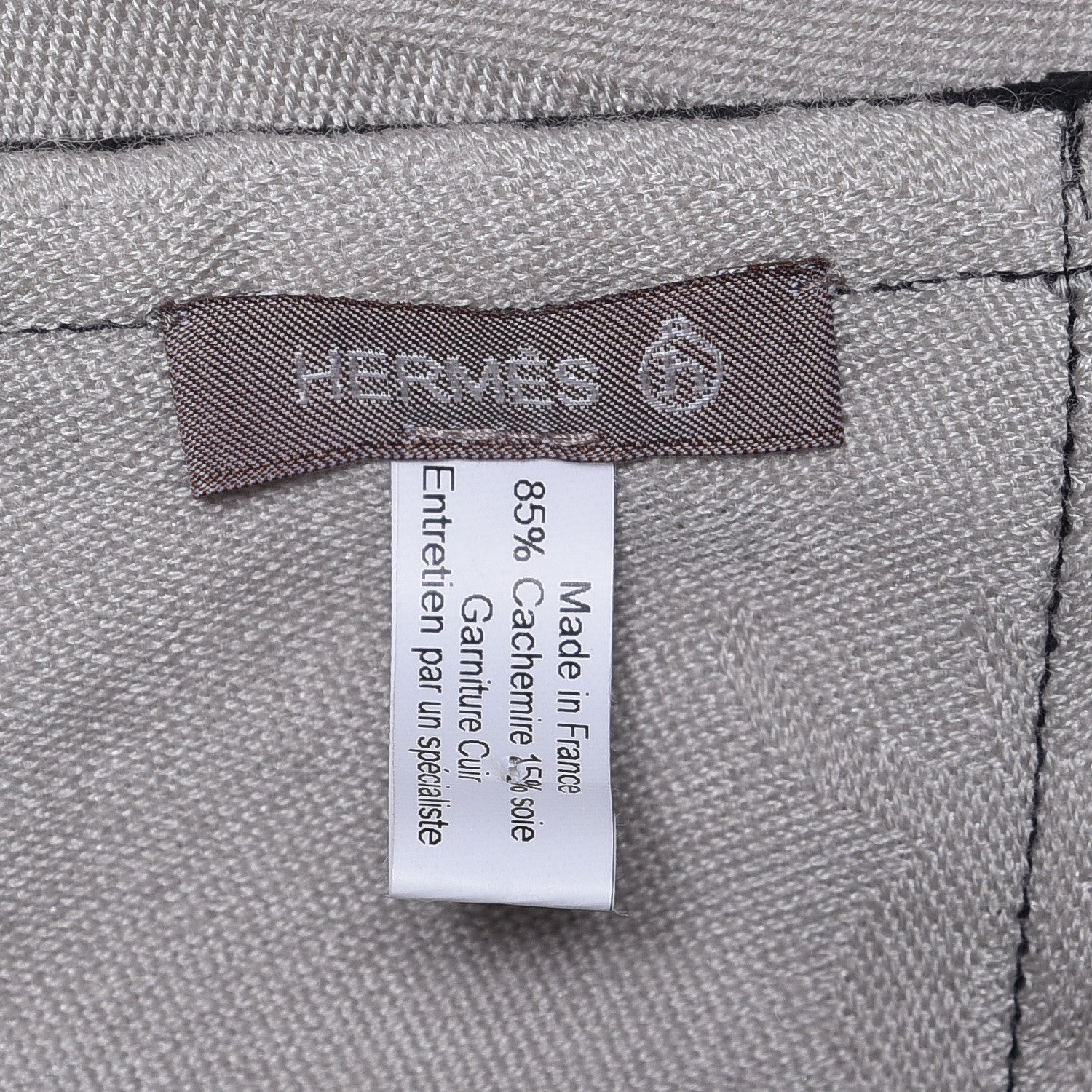 Hermes Cashmere Silk Lambskin Petit H Ex-Libris Stole 4 of 4