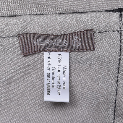 Hermes Cashmere Silk Lambskin Petit H Ex-Libris Stole 4 of 4