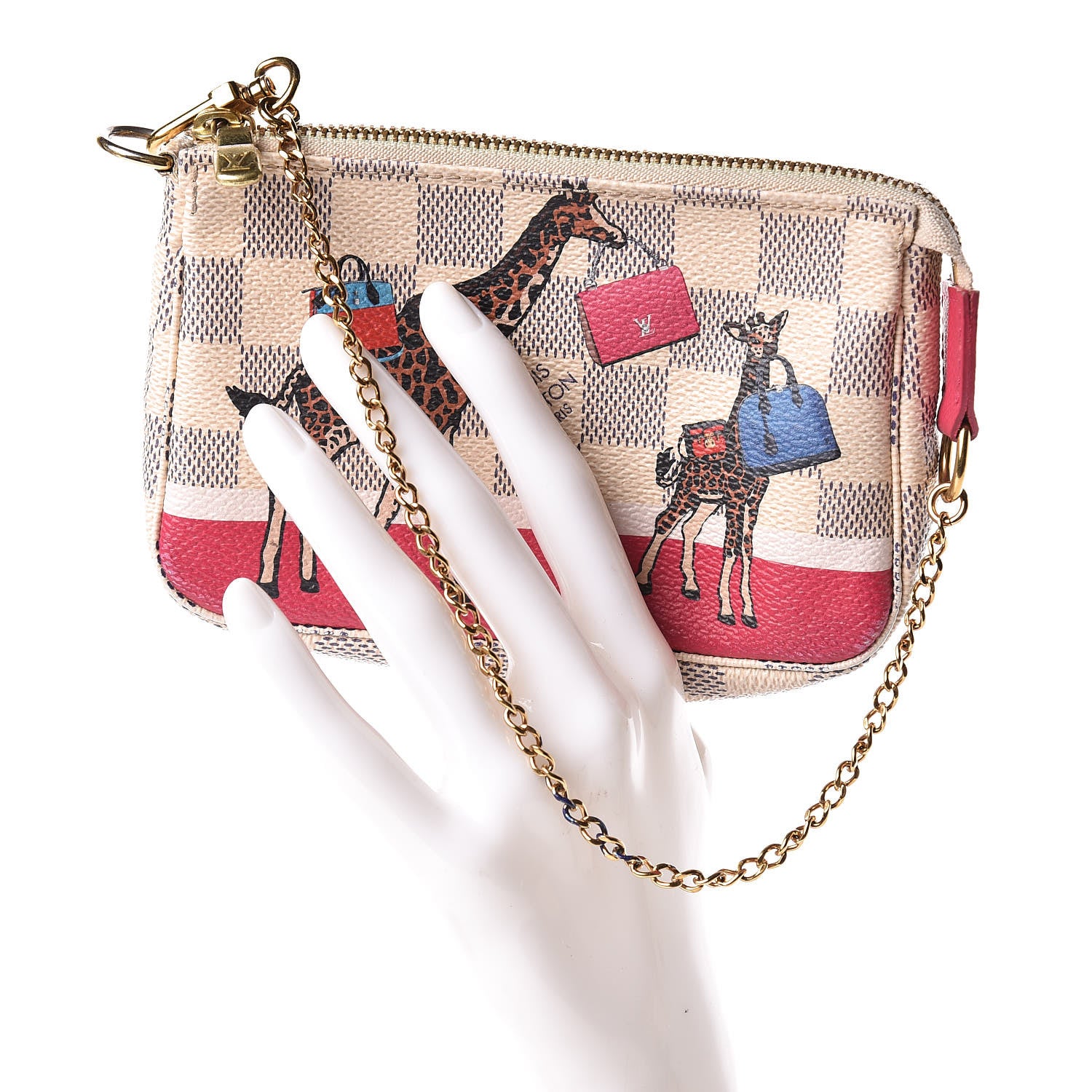 Louis Vuitton Damier Azur 2017 Christmas Animation Mini Pochette Accessories 2 of 9