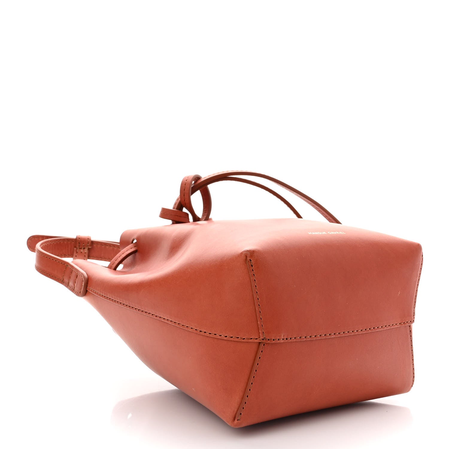 Mansur Gavriel Calfskin Mini Bucket Bag Saddle 3 of 9
