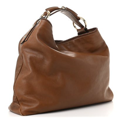 Gucci Calfskin Large Horsebit Chain Hobo Brown 3 of 13