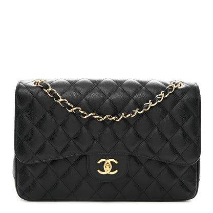 Chanel Caviar Quilted Jumbo Double Flap Black 1 of 19