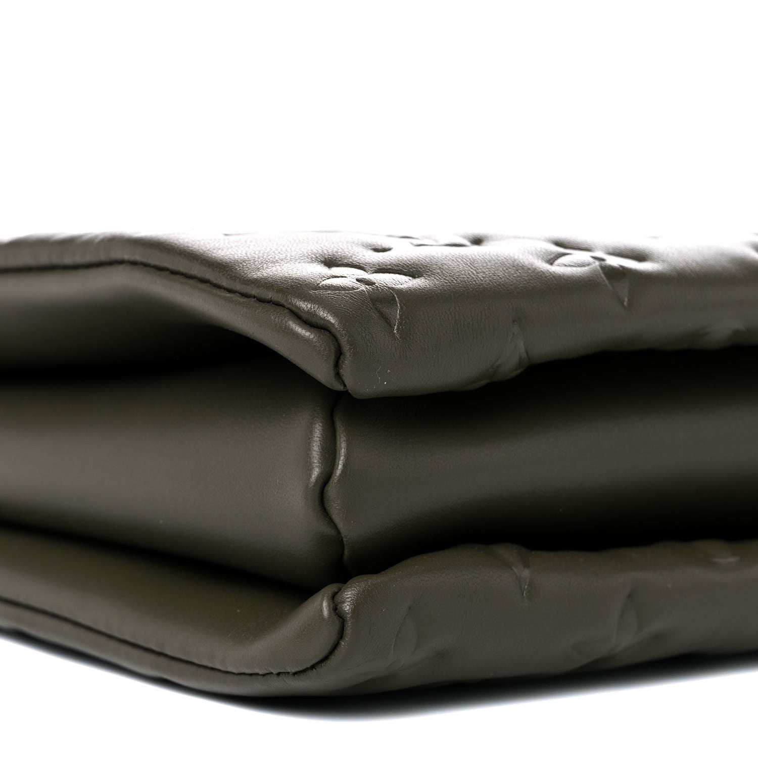 Louis Vuitton Lambskin Embossed Monogram Coussin MM Khaki 7 of 8