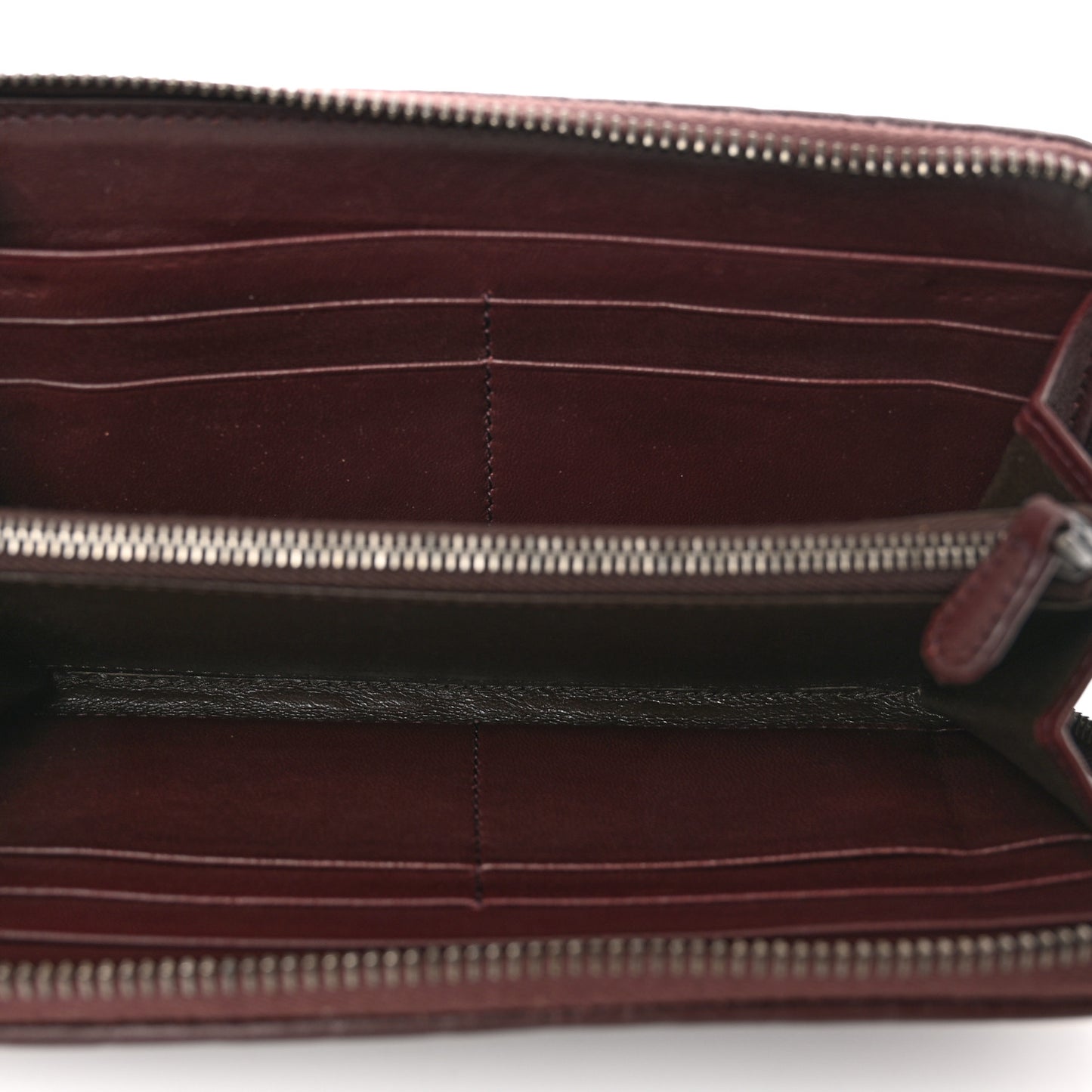 Nappa Intrecciato Zip Around Wallet Aubergine