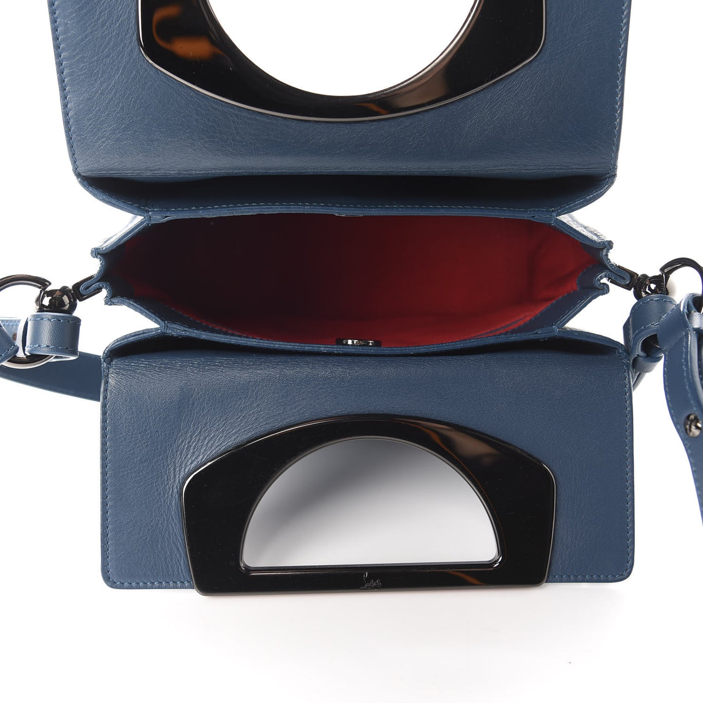 Grained Calfskin Passage Messenger Blue