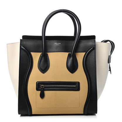 Celine Velluto Calfskin Tri-Color Mini Luggage Vanilla 1 of 16