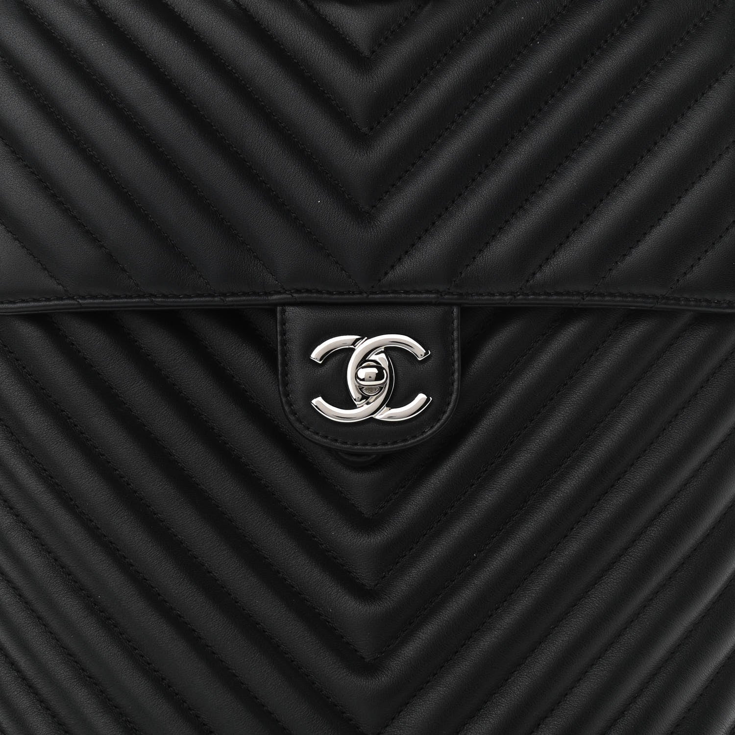 Chanel Calfskin Chevron Quilted Large Urban Spirit Backpack Black 8 of 10