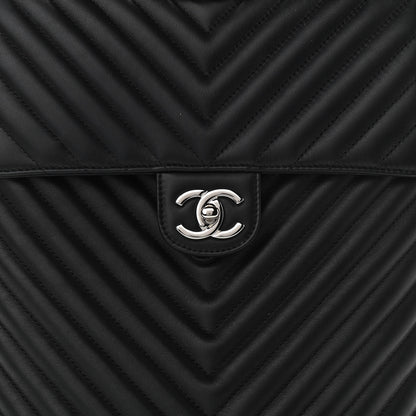 Chanel Calfskin Chevron Quilted Large Urban Spirit Backpack Black 8 of 10