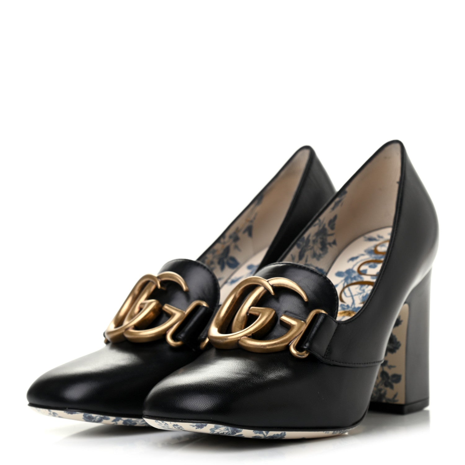 Gucci Malaga Kid GG Victoire 95mm Loafer Pumps 35 Black 3 of 10