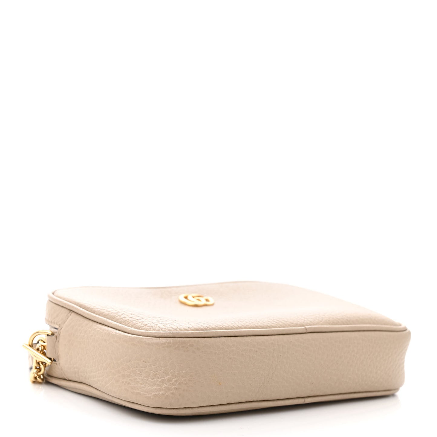 Dollar Calfskin Super Mini GG Marmont Chain Shoulder Bag Beige