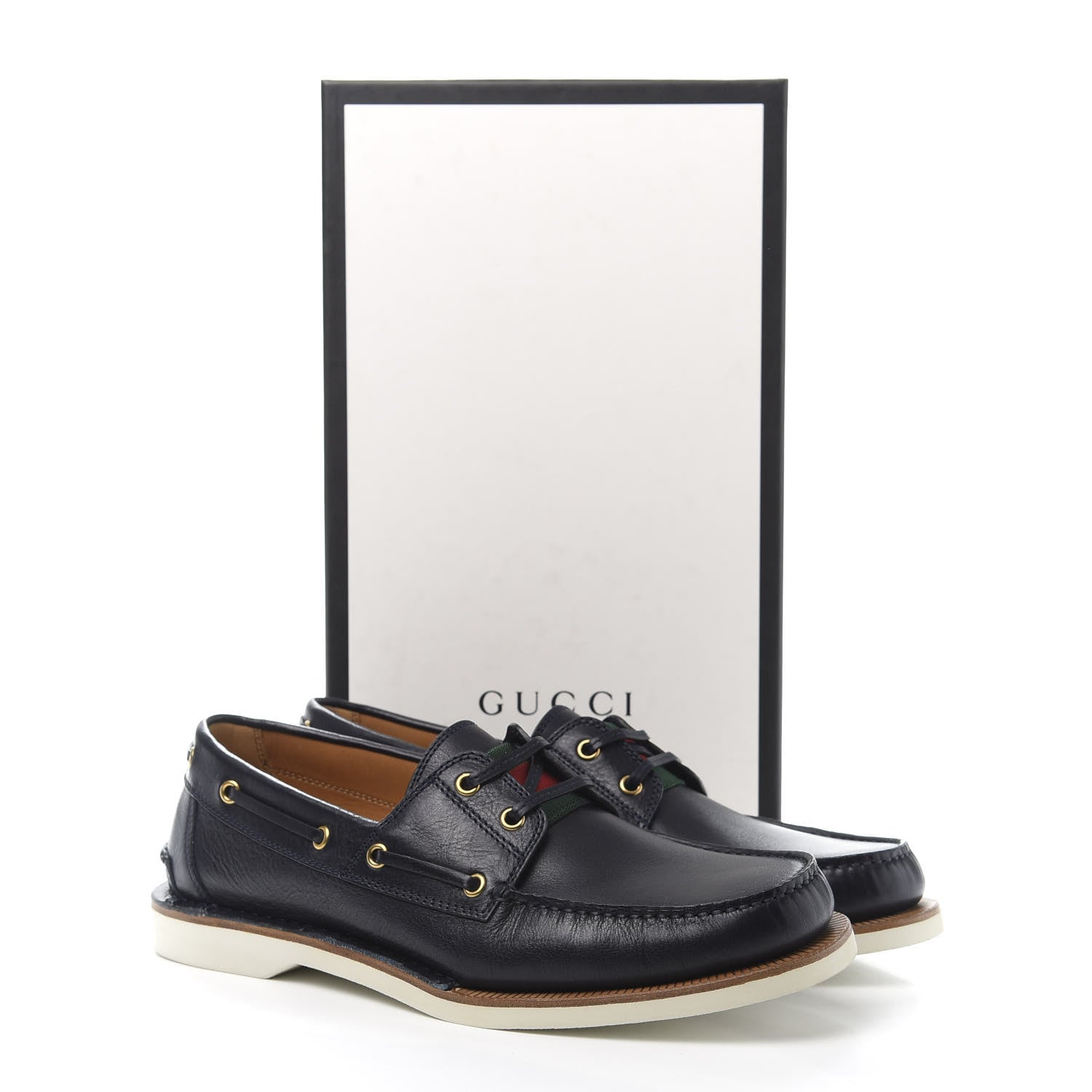 Gucci Calfskin Mens Delta Boat Loafer 9.5 Blue 9 of 9