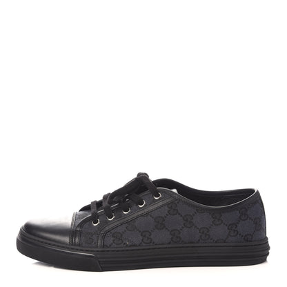 Gucci GG Monogram Calfskin Womens Low Top Sneakers 41 Piombo Black 1 of 7