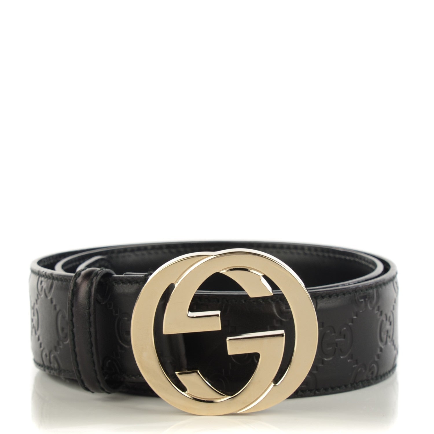 Gucci Guccissima Interlocking G Belt Black 85 34 1 of 6