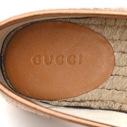 Gucci Lame Nappa GG Monogram Espadrilles 37 Brown Beige Light Bronze 8 of 9
