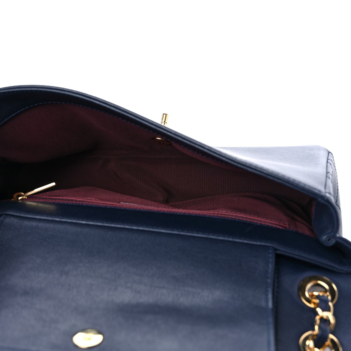 Sheepskin Quilted Vintage Mademoiselle Flap Dark Navy