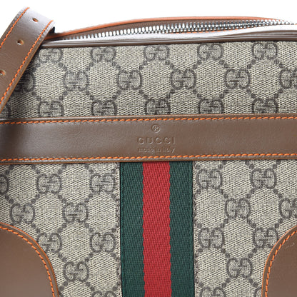 Gucci GG Supreme Monogram Web Medium Shoulder Bag Brown 8 of 10