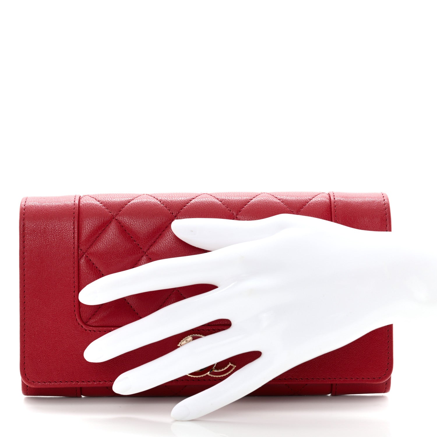 Chanel Sheepskin Quilted Mademoiselle Vintage Flap Wallet Red 1 of 9