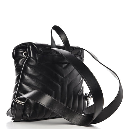 Saint Laurent Calfskin Y Quilted Monogram Small Loulou Backpack Black 3 of 10