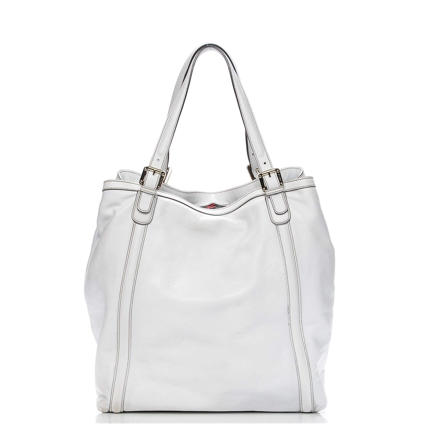 Calfskin Large Britt Shoulder Bag Off White