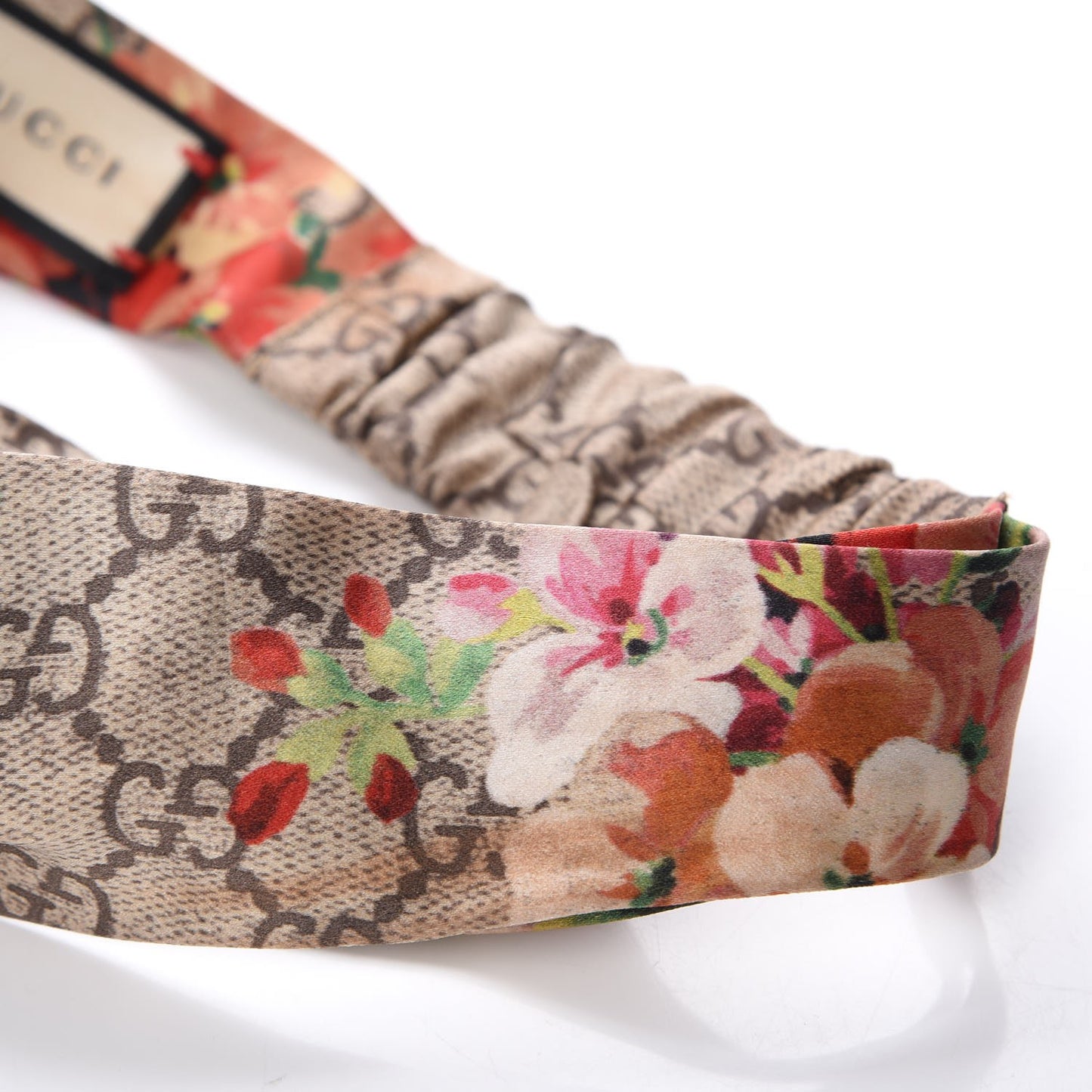 Silk Monogram Blooms Print Headband Antique Rose