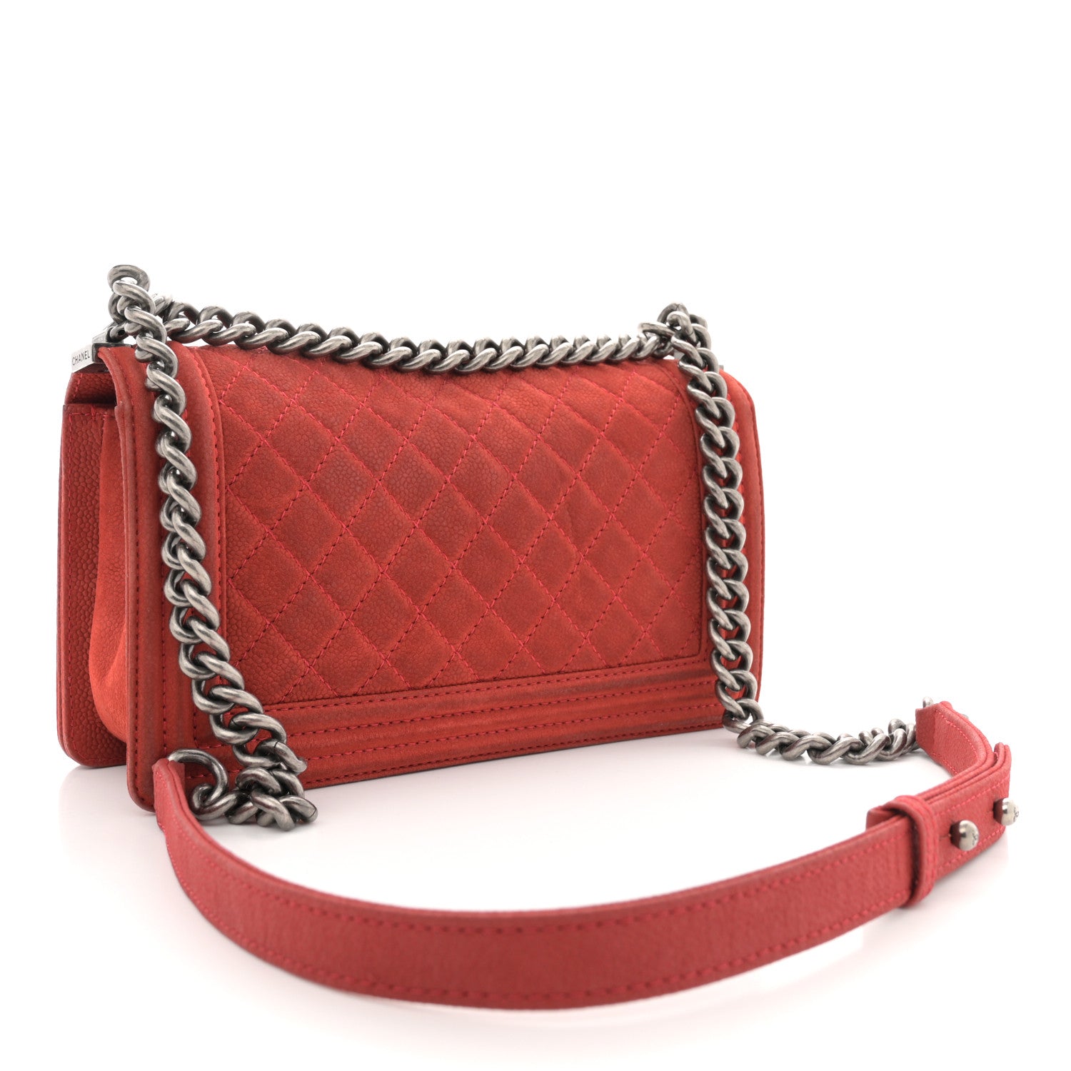 Chanel Iridescent Caviar Quilted Medium Boy Flap Red 3 of 17