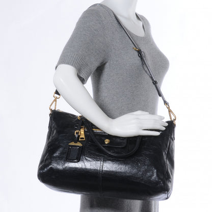 Prada Vitello Shine Tote Nero Black 2 of 8